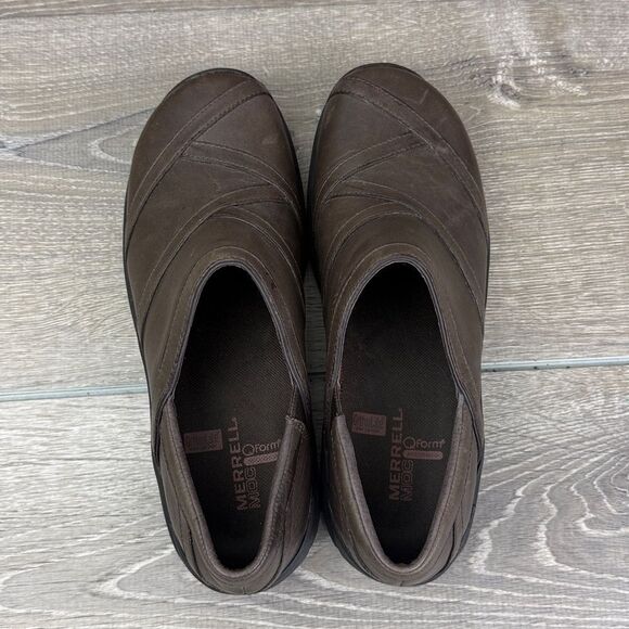 Merrell Encore Eclipse Women’s Size 8 Smooth Bug Brown Leather Slip On Shoes - Picture 5 of 11
